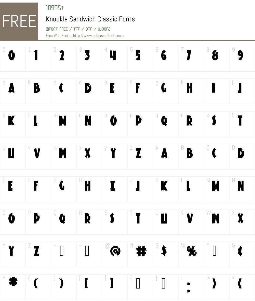 Knuckle Sandwich Classic Font Screenshots