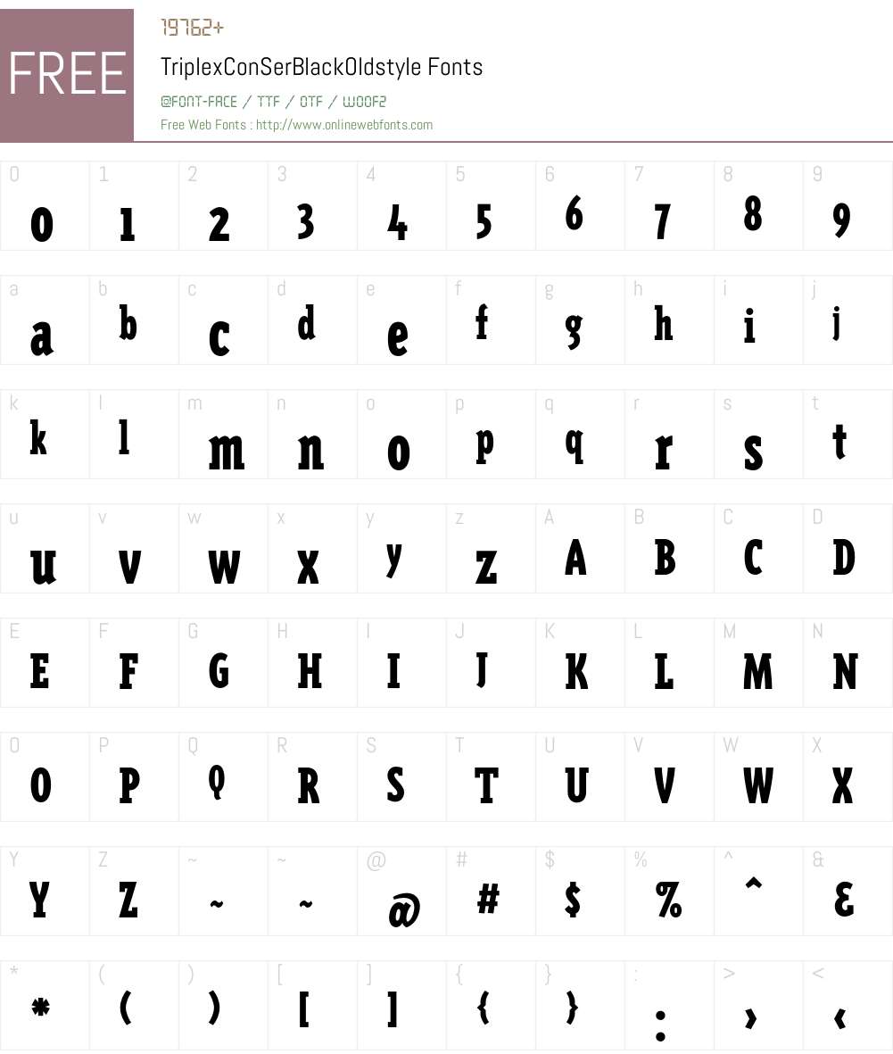 TriplexConSerBlackOldstyle Font Screenshots