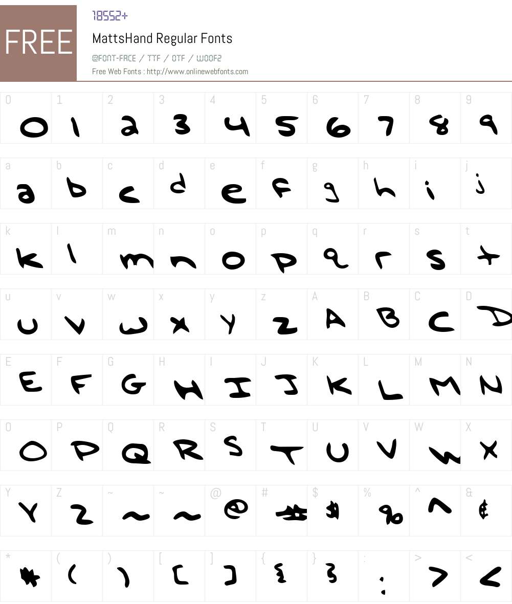 MattsHand Font Screenshots