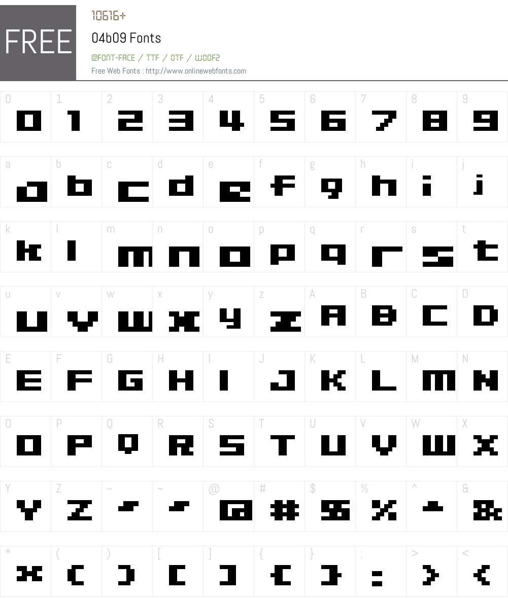 04b09 Font Screenshots