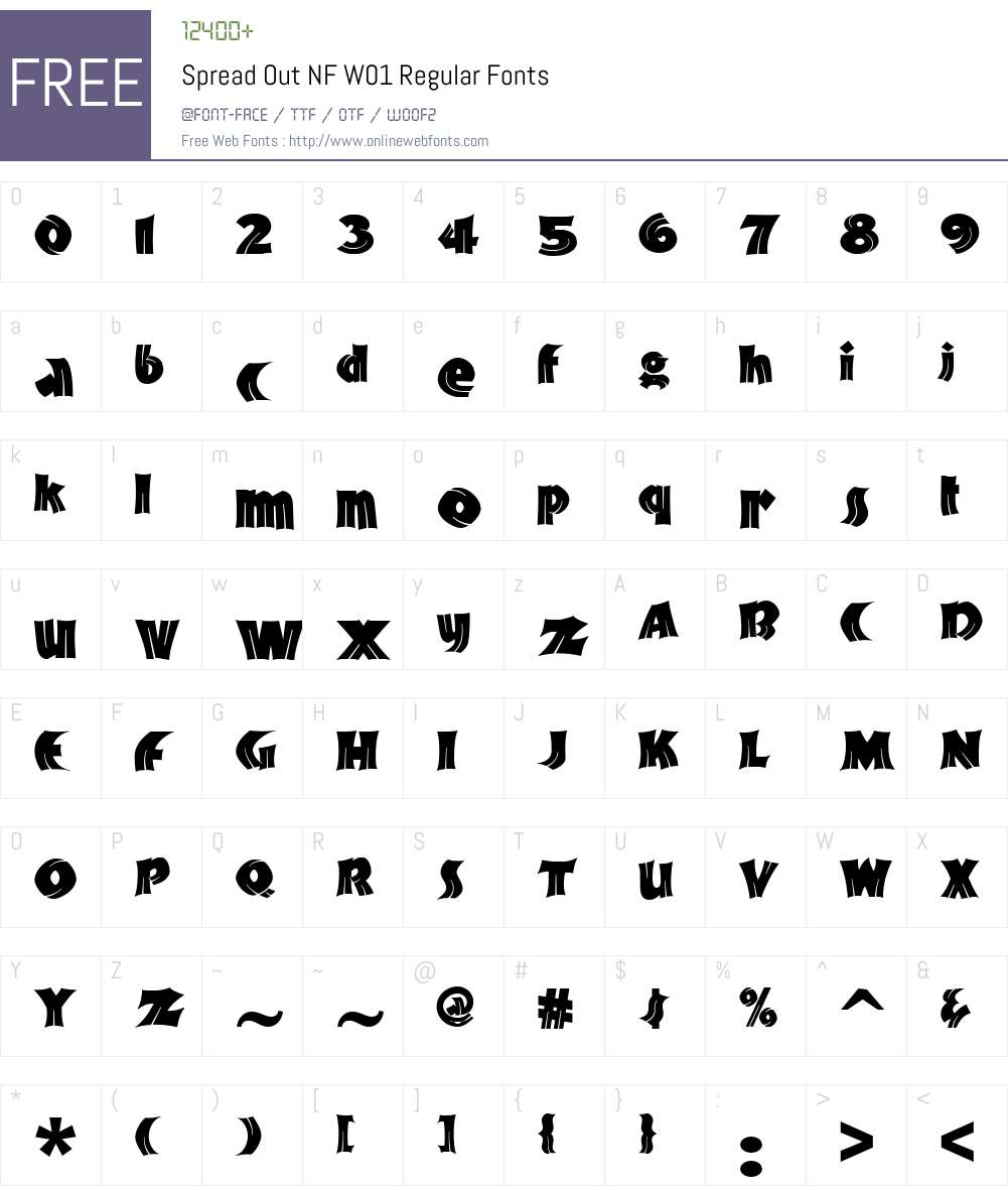 SpreadOutNFW01-Regular Font Screenshots