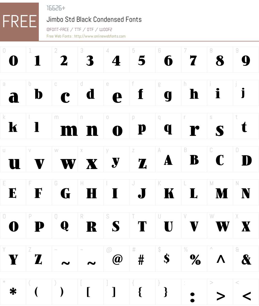 Jimbo Std Font Screenshots