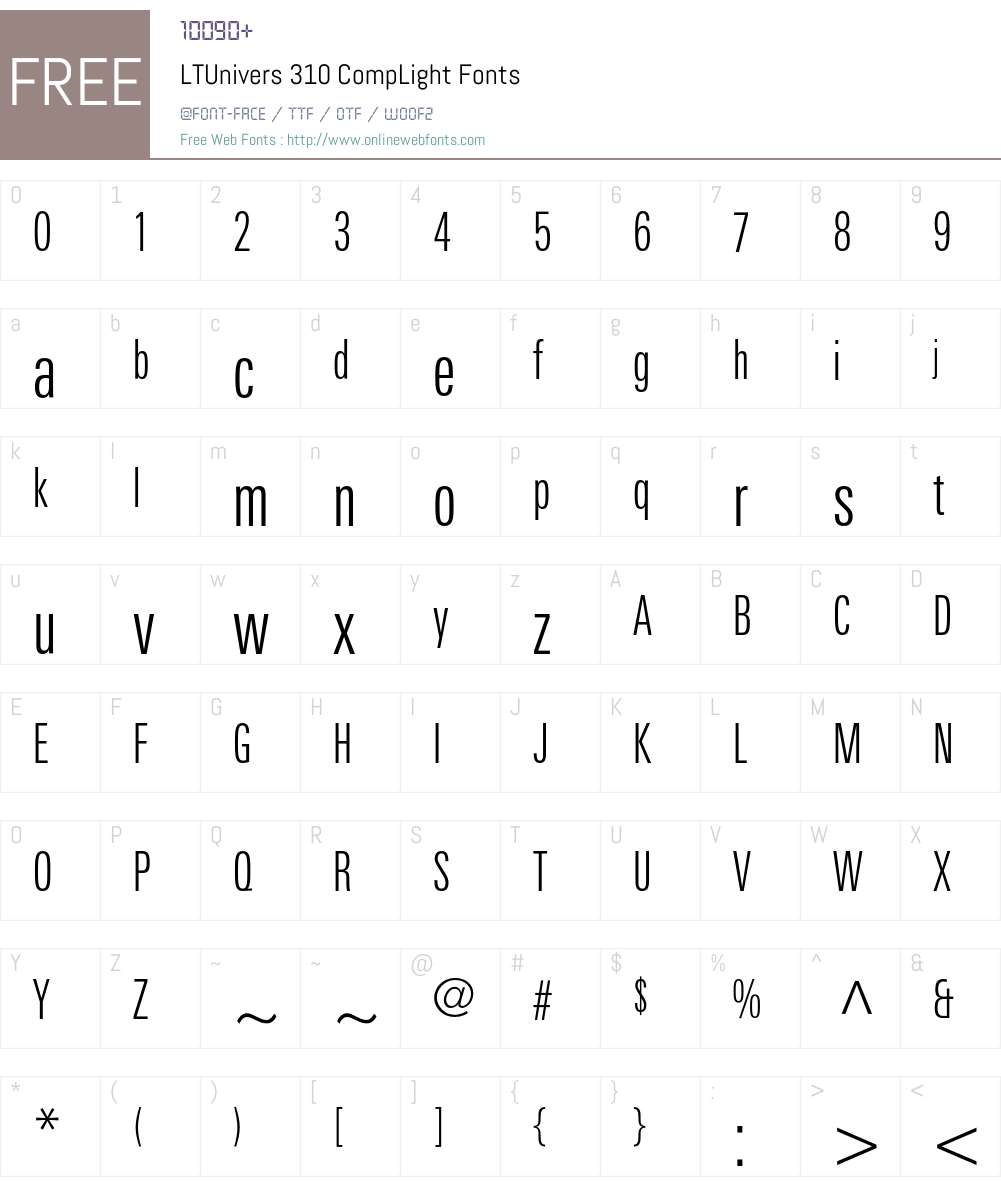 LTUnivers Font Screenshots
