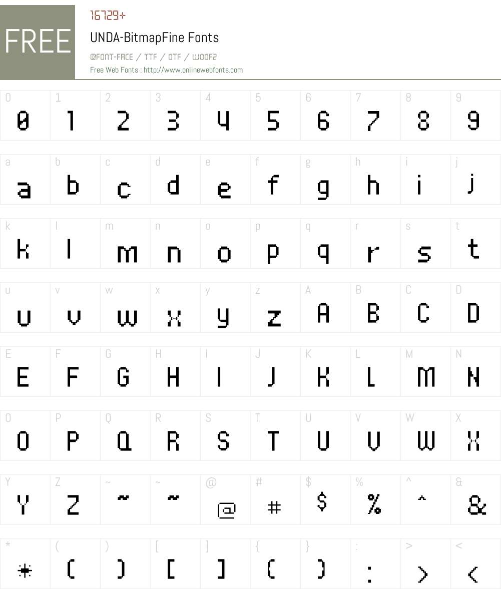 UNDA Font Screenshots