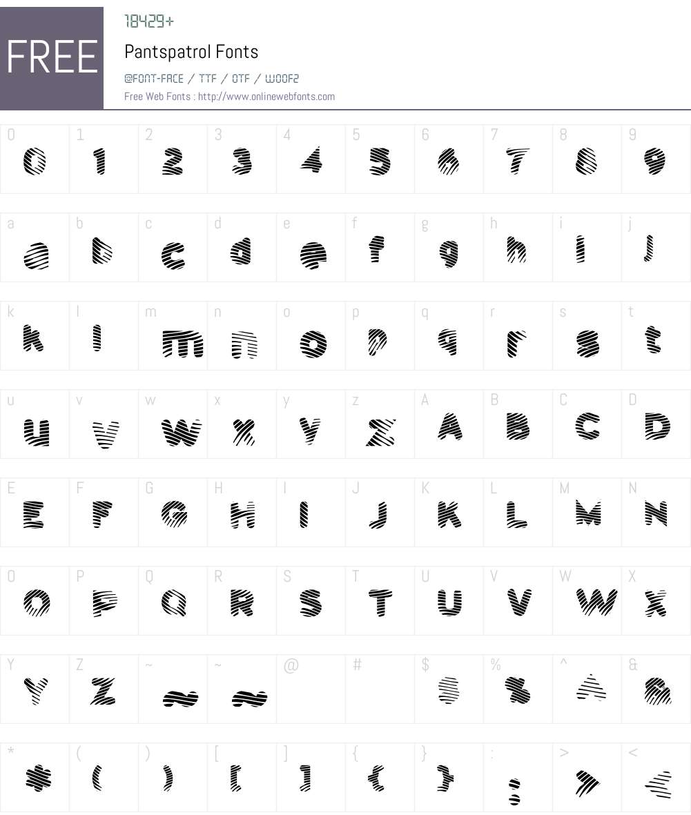 Pantspatrol Font Screenshots
