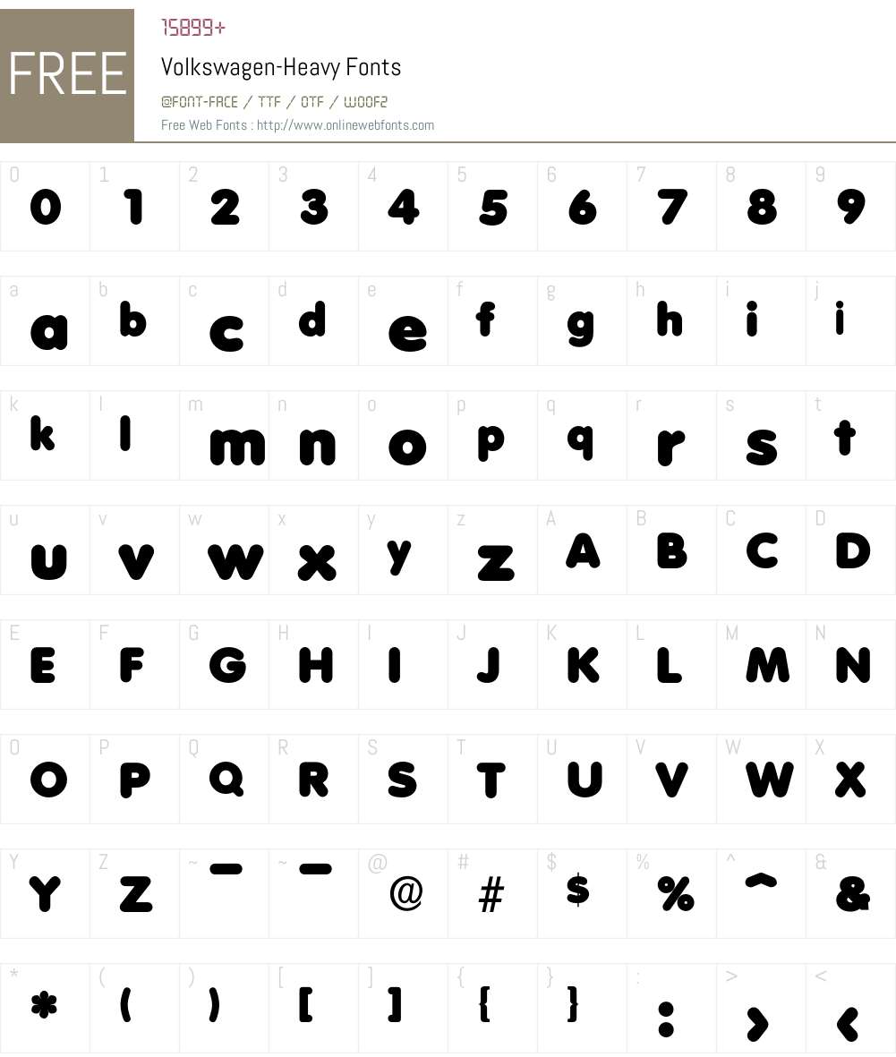 Volkswagen-Heavy Font Screenshots