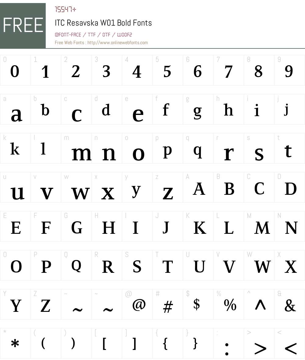 ITCResavskaW01-Bold Font Screenshots
