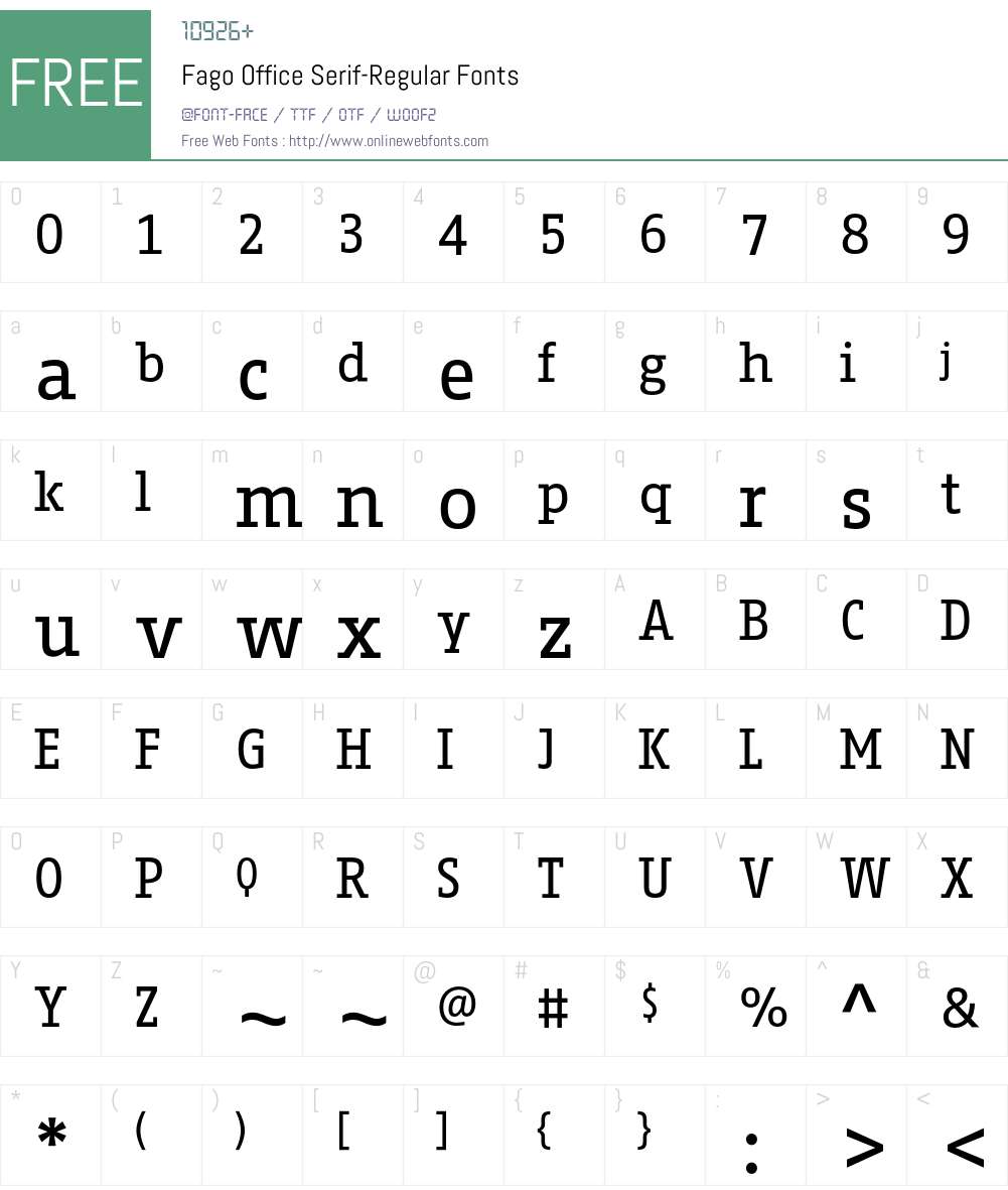 Fago Office Serif Font Screenshots