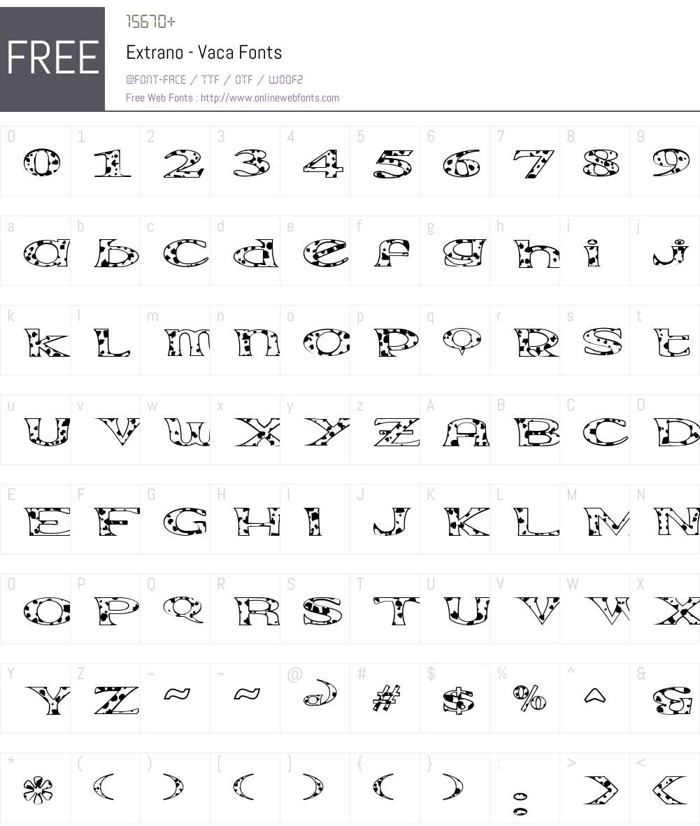Extrano - Vaca Font Screenshots
