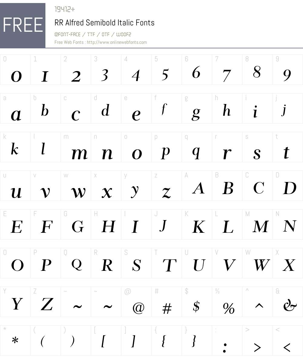 RR Alfred Font Screenshots