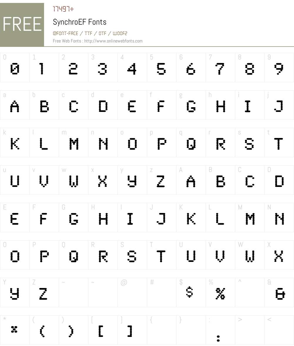SynchroEF Font Screenshots