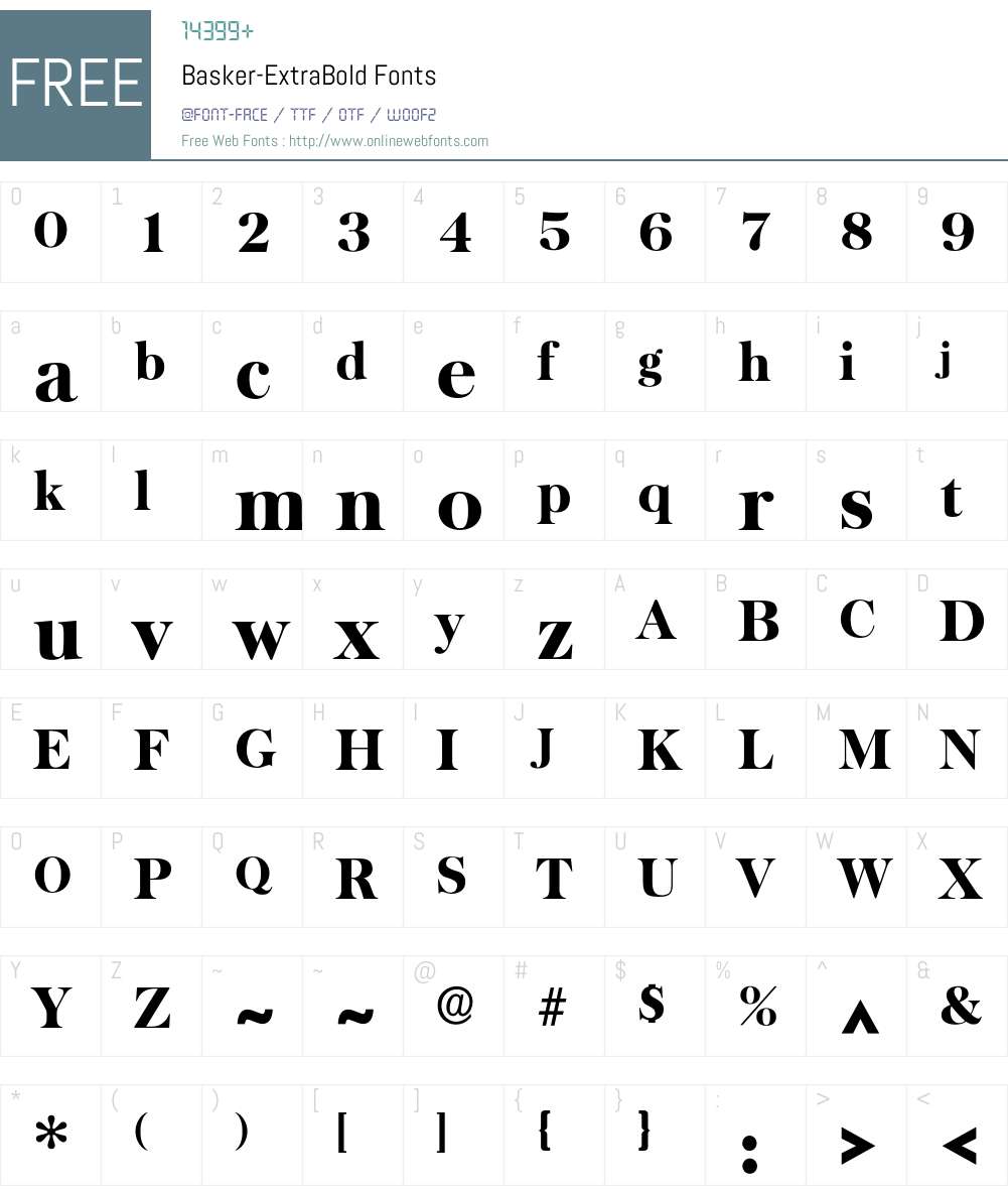 Basker-ExtraBold Font Screenshots