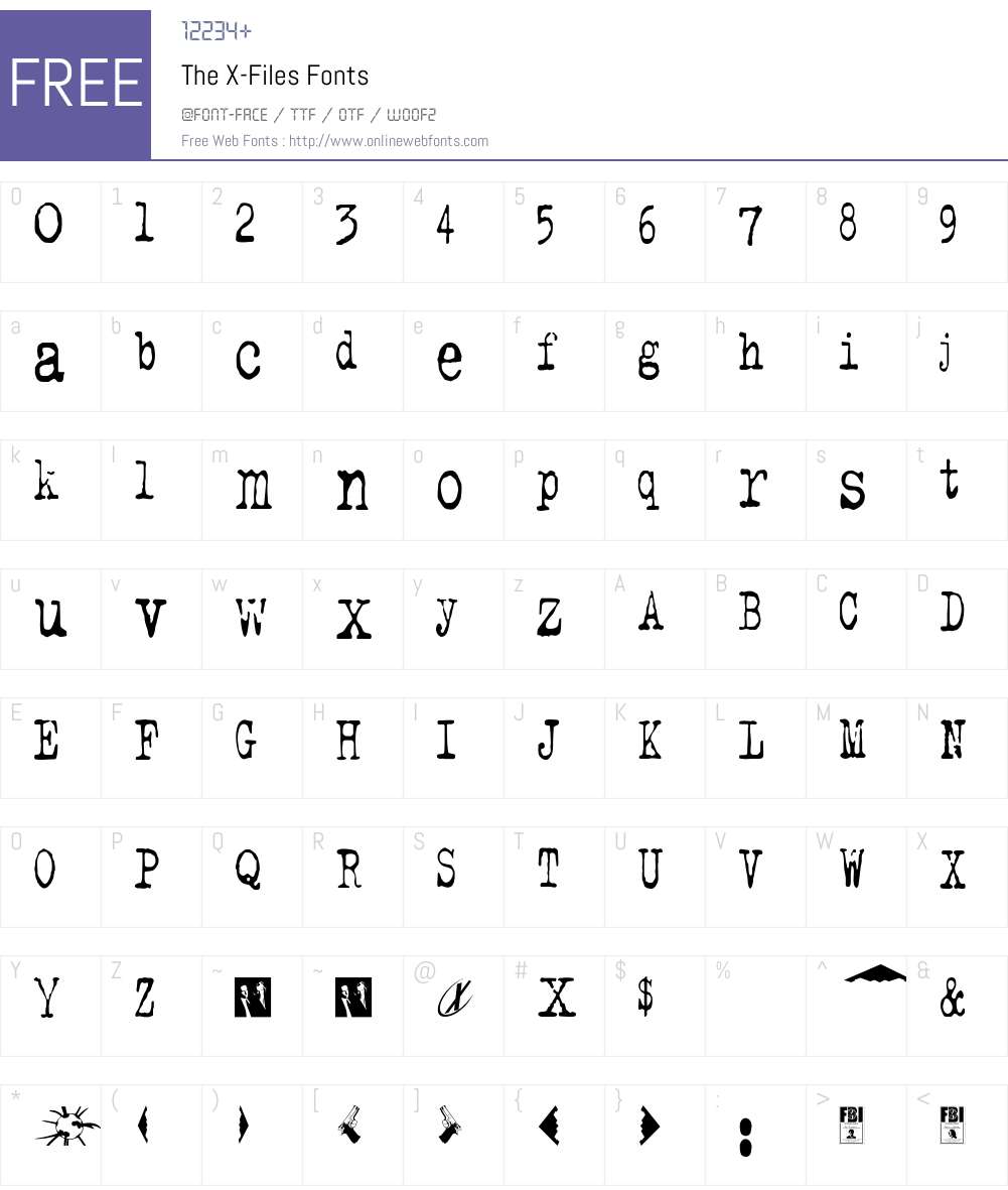 The X-Files Font Screenshots
