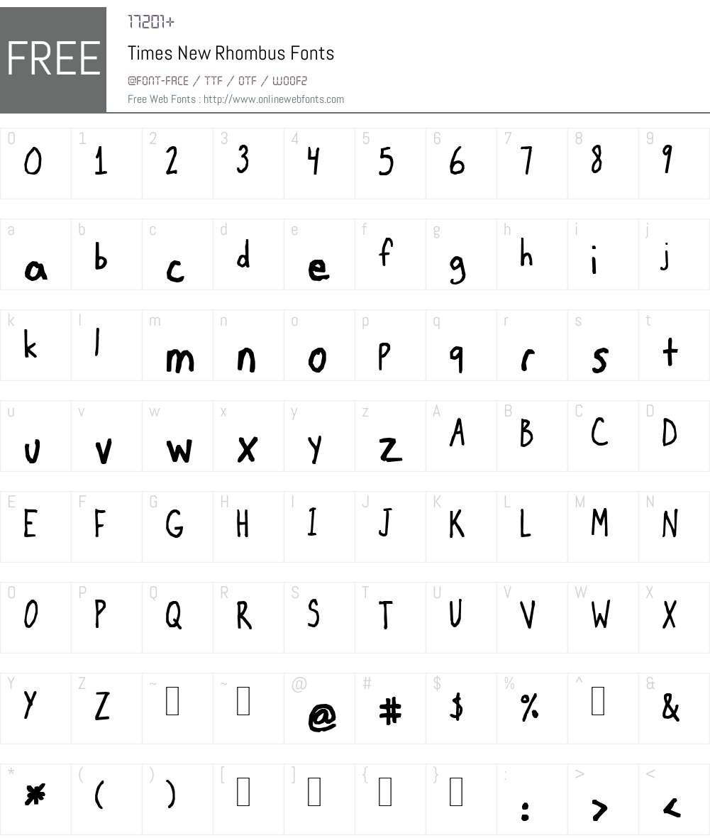 Times New Rhombus Font Screenshots