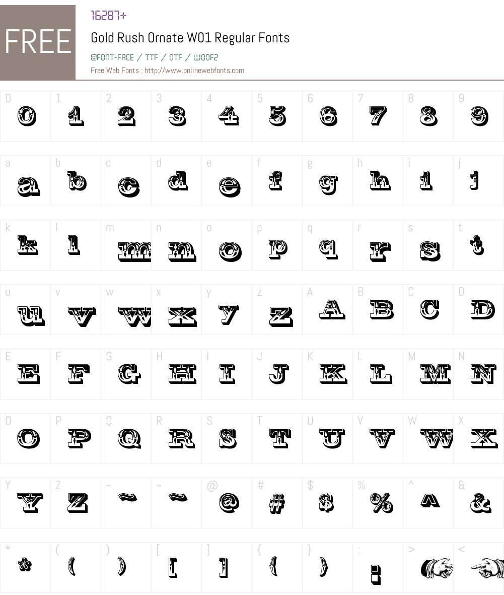 GoldRushOrnateW01-Regular Font Screenshots