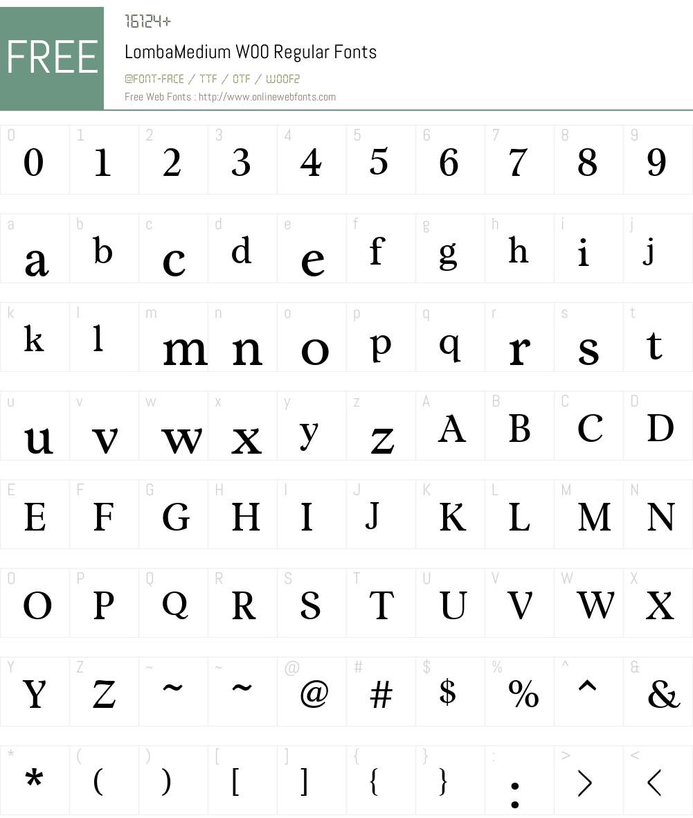 Lomba Font Screenshots
