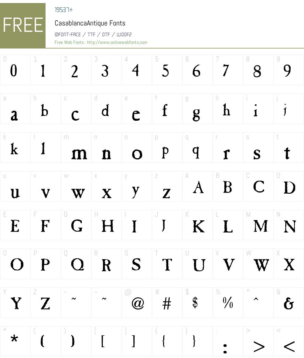 CasablancaAntique Font Screenshots