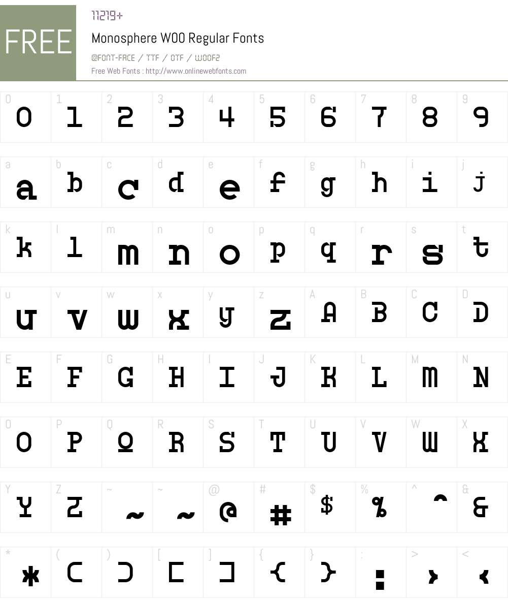 Monosphere Font Screenshots