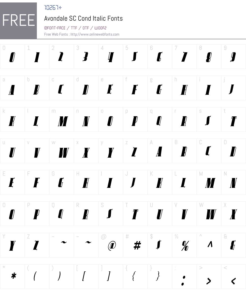Avondale SC Cond Font Screenshots
