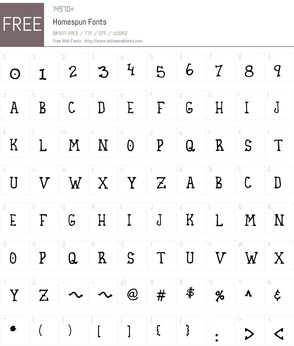 Homespun Font Screenshots