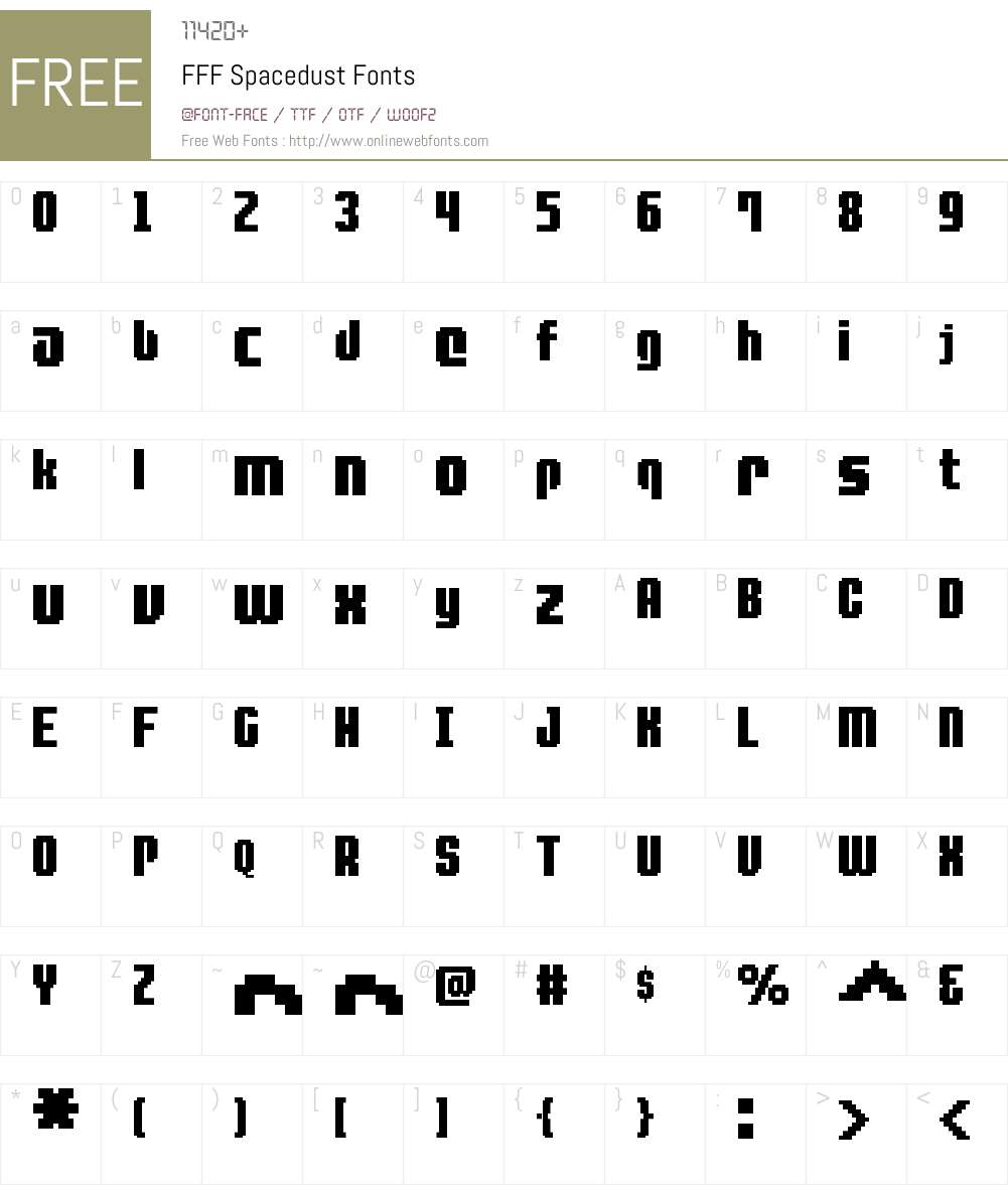 FFF Spacedust Font Screenshots