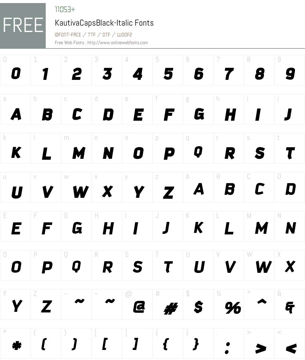 Kautiva Caps Black Font Screenshots
