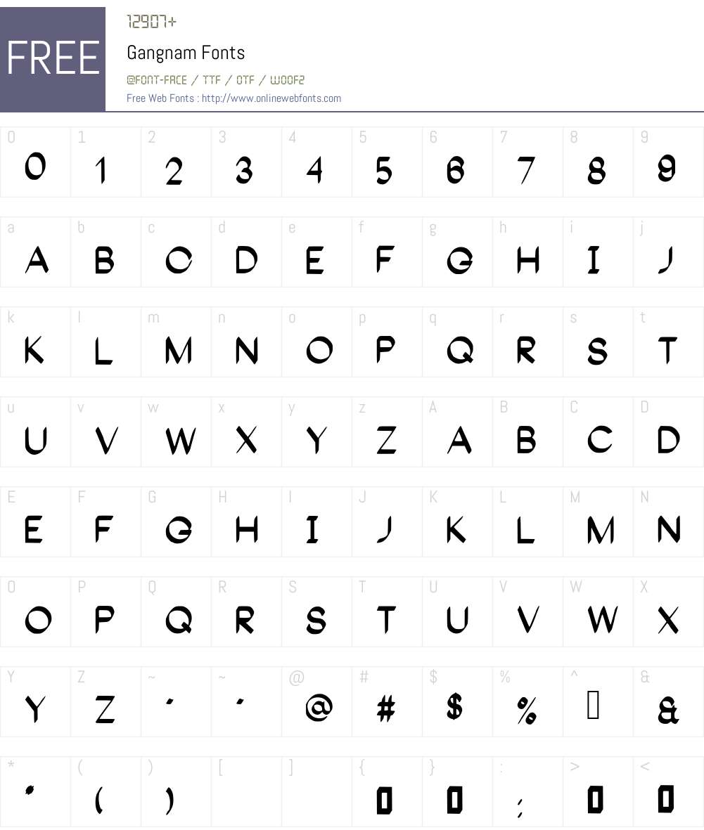 Gangnam Font Screenshots