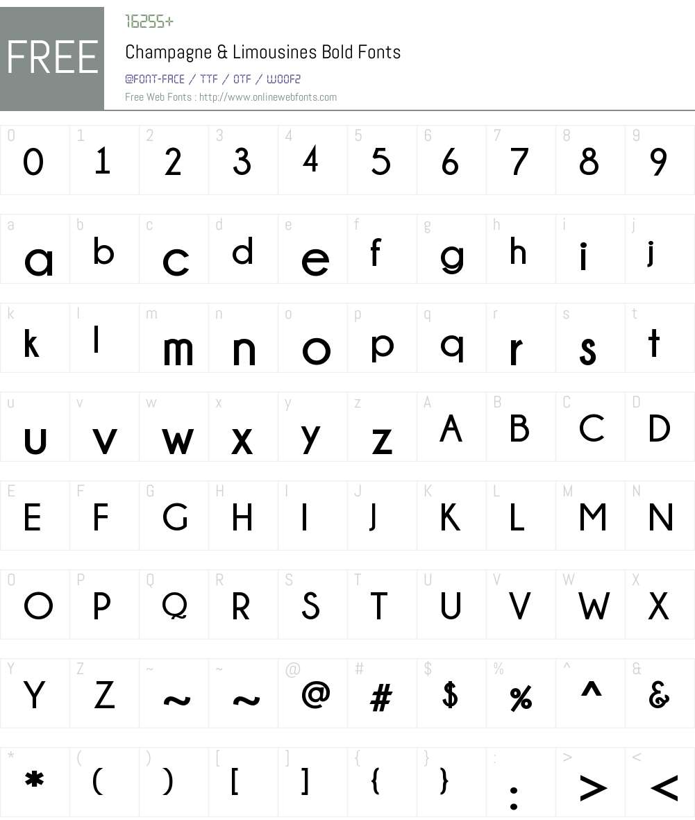 Champagne & Limousines Font Screenshots