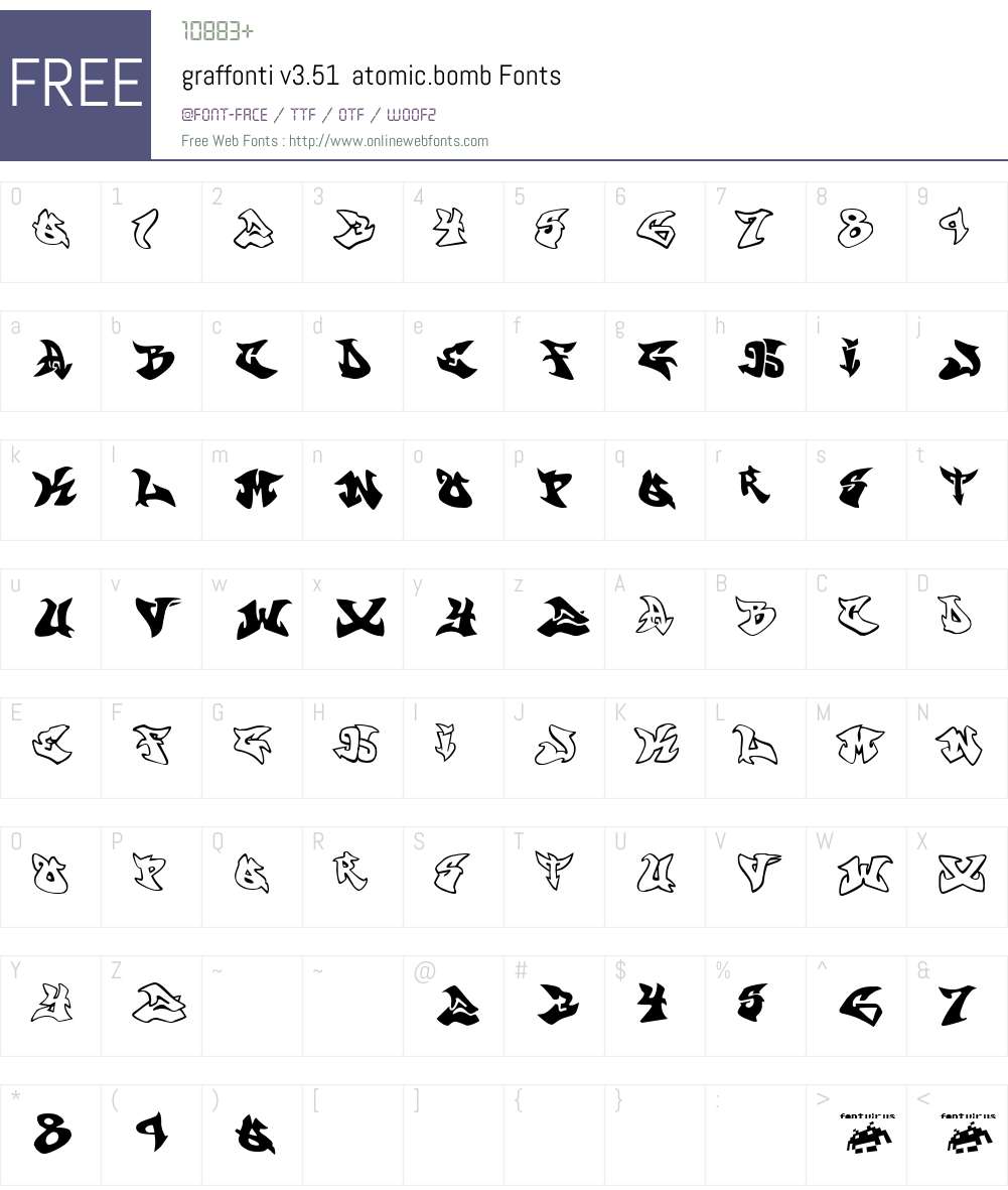 graffonti .atomic.bomb Font Screenshots