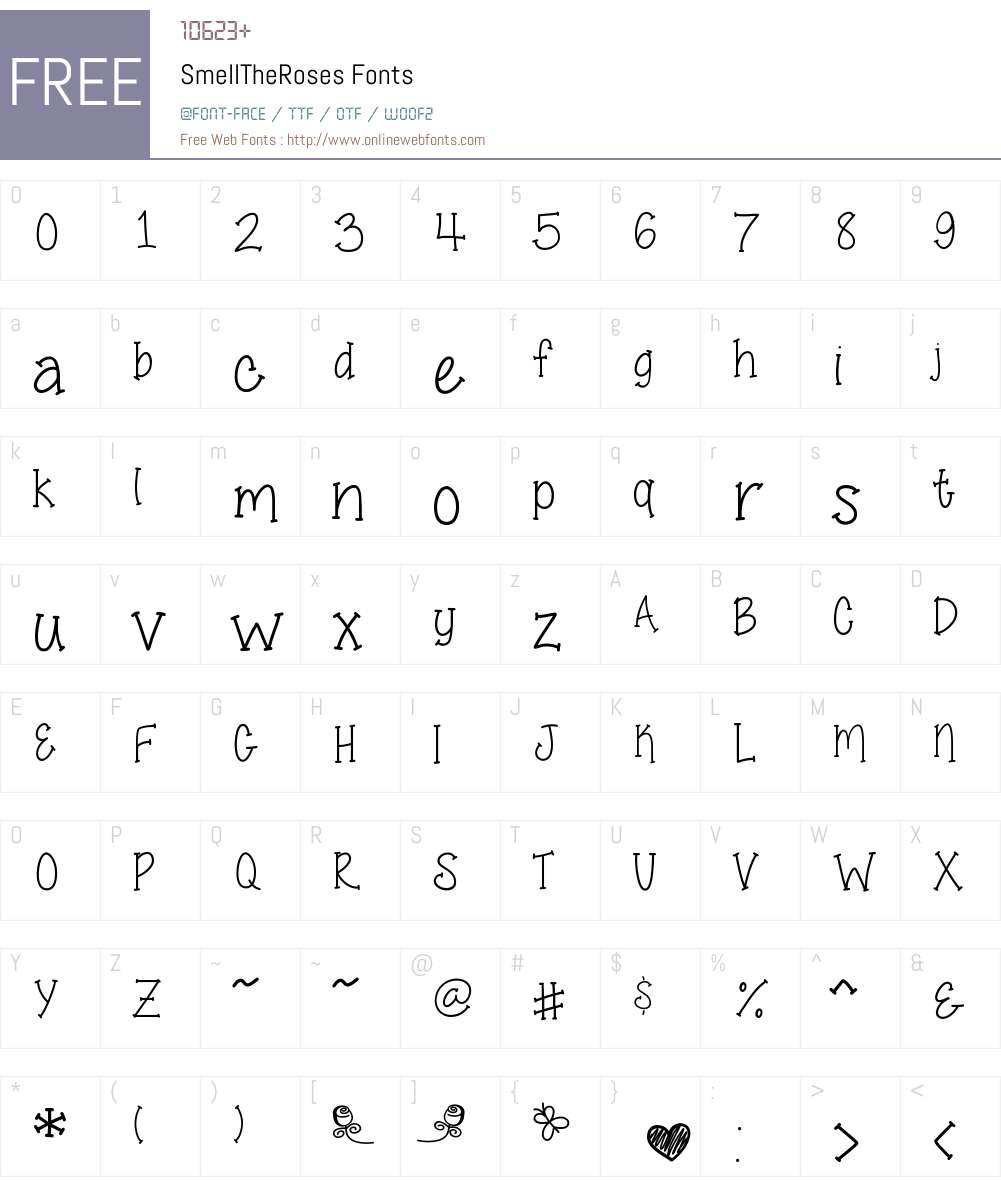 SmellTheRoses Font Screenshots