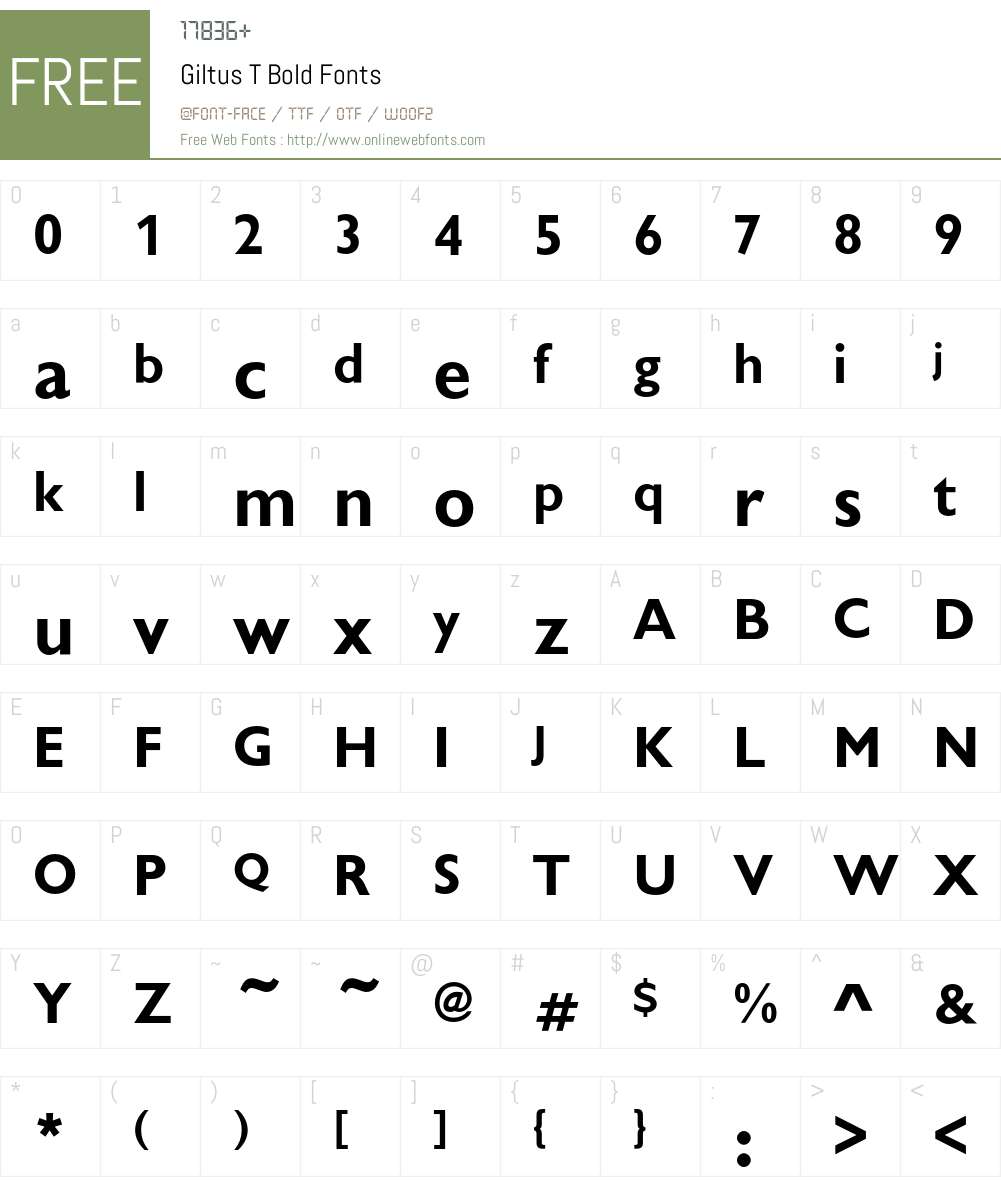 GiltuTBol Font Screenshots