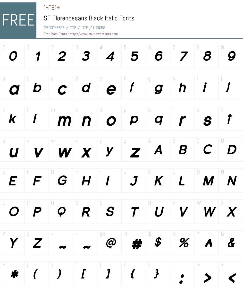 SF Florencesans Black Font Screenshots