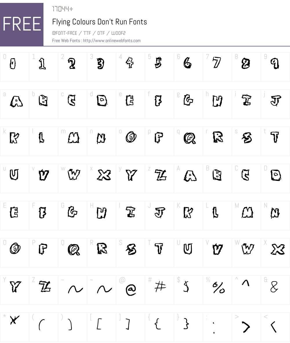 Flying Colours Don't Run Font Screenshots