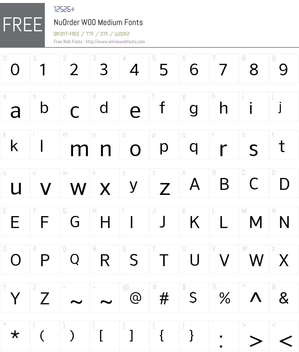 NuOrderW00-Medium Font Screenshots
