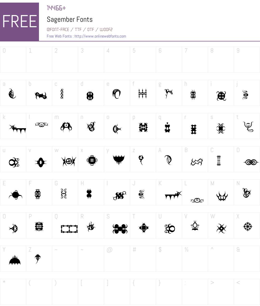 Sagember Font Screenshots