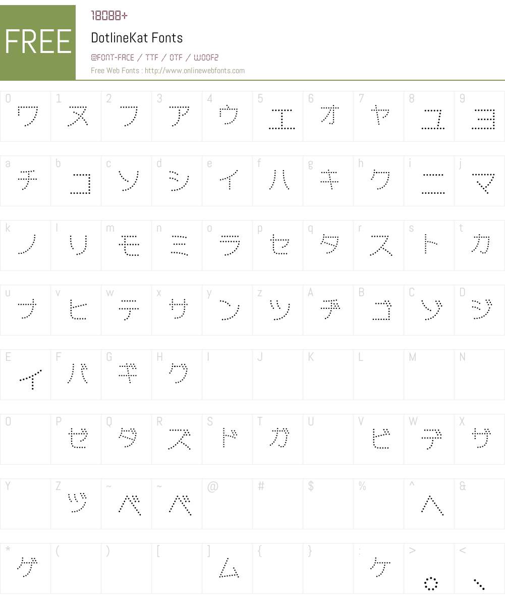 DotlineKat Font Screenshots
