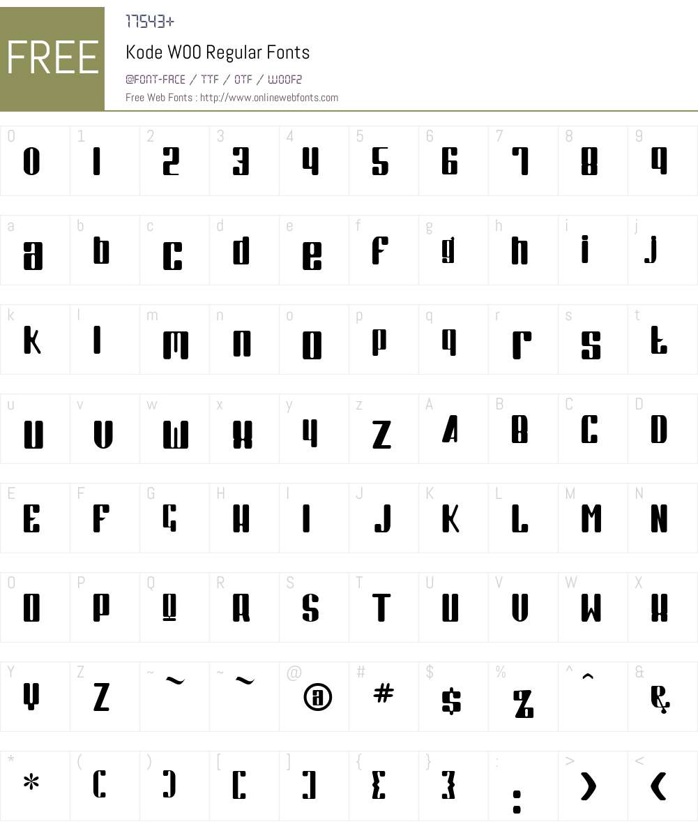 Kode Font Screenshots