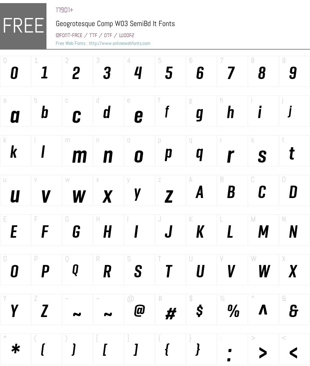 Geogrotesque Comp Font Screenshots