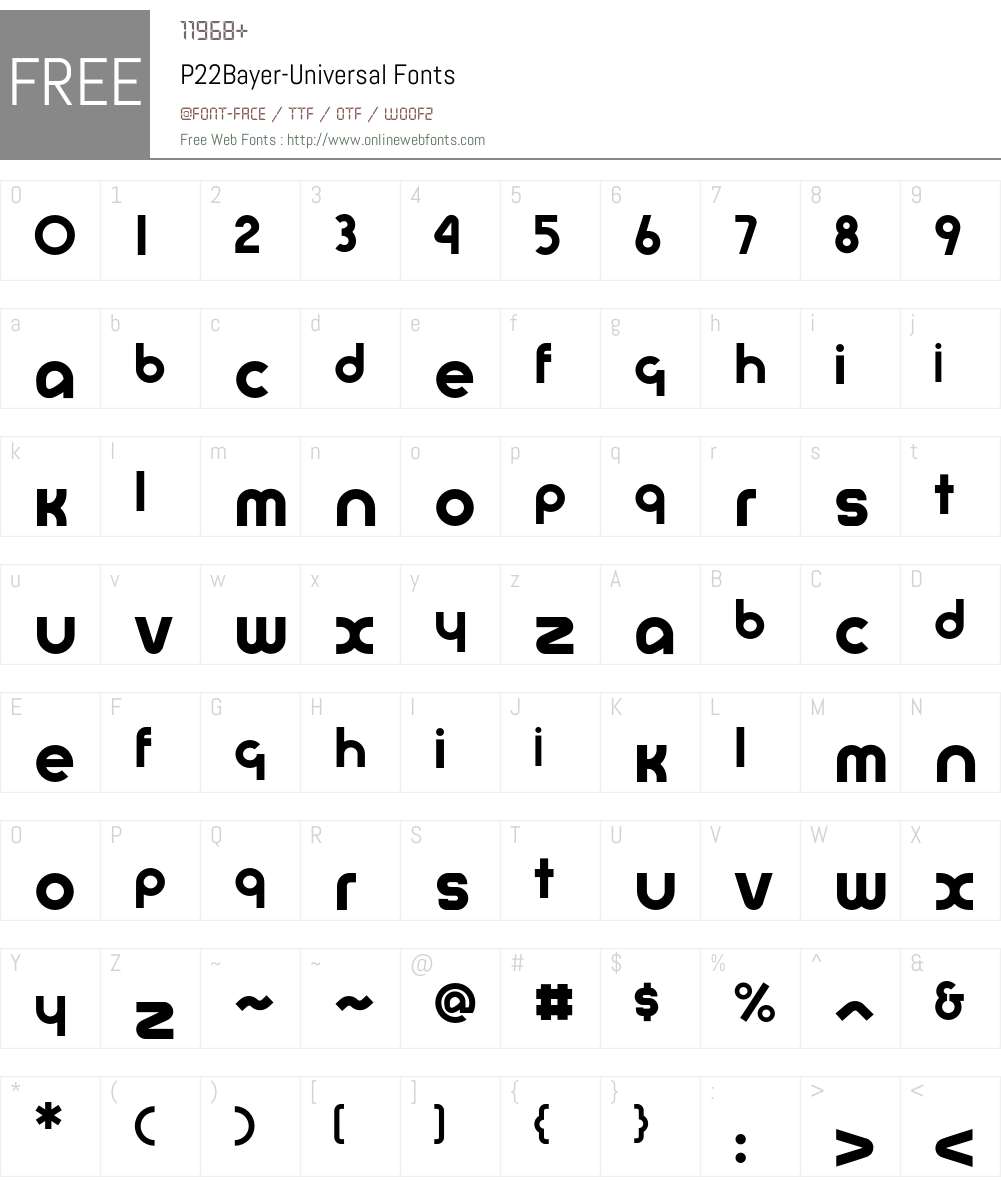 P22Bayer Font Screenshots