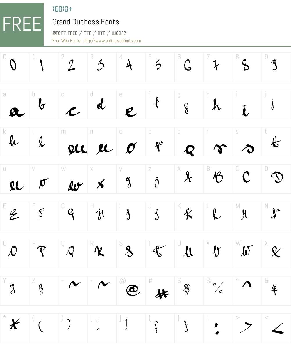 Grand Duchess Font Screenshots