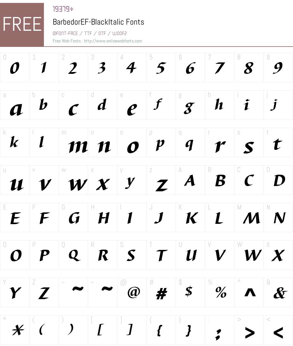 BarbedorEF Font Screenshots