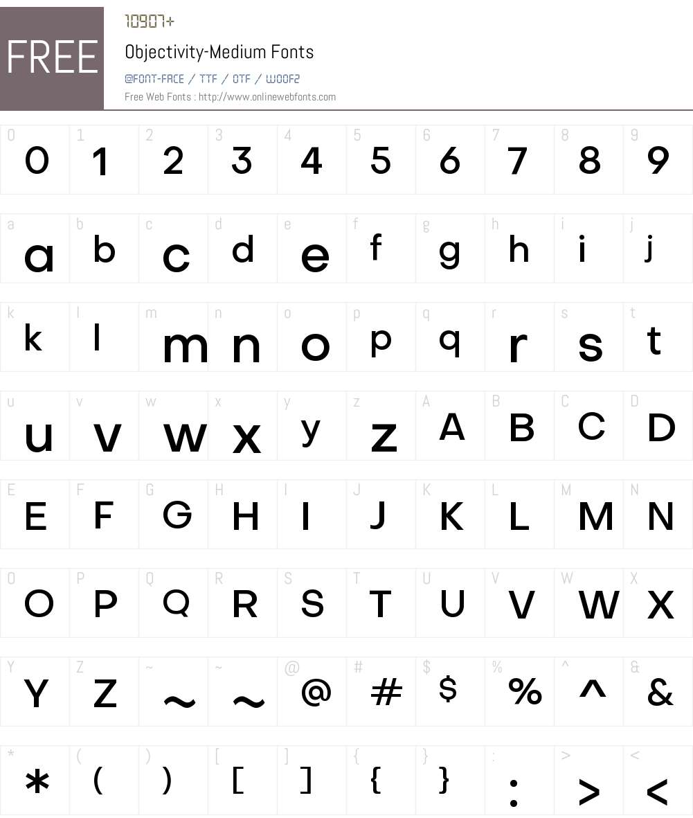 Objectivity Font Objectivity Medium 1.000 Fonts Free Download - OnlineWebFonts.COM