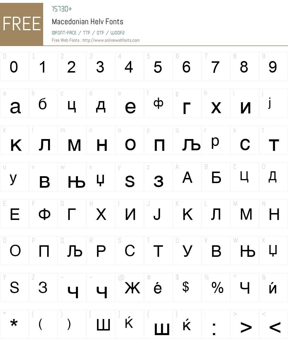 Macedonian Helv Font Screenshots