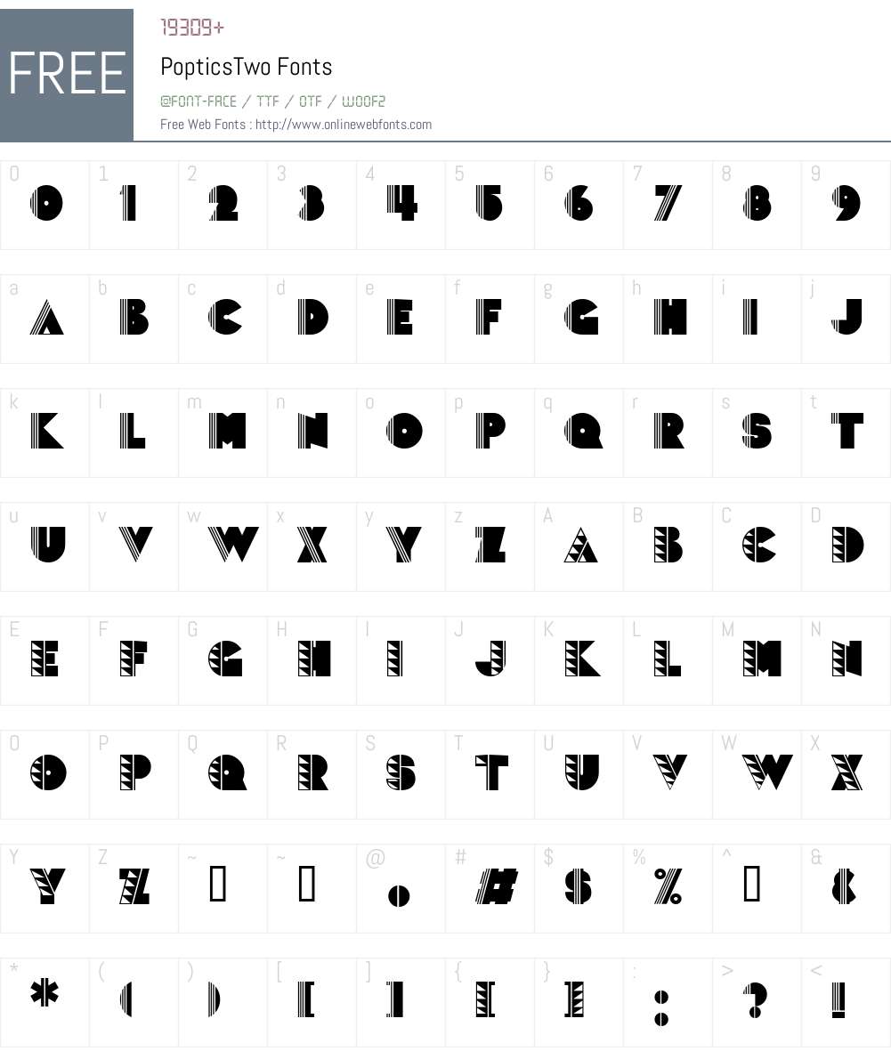 PopticsTwo Font Screenshots