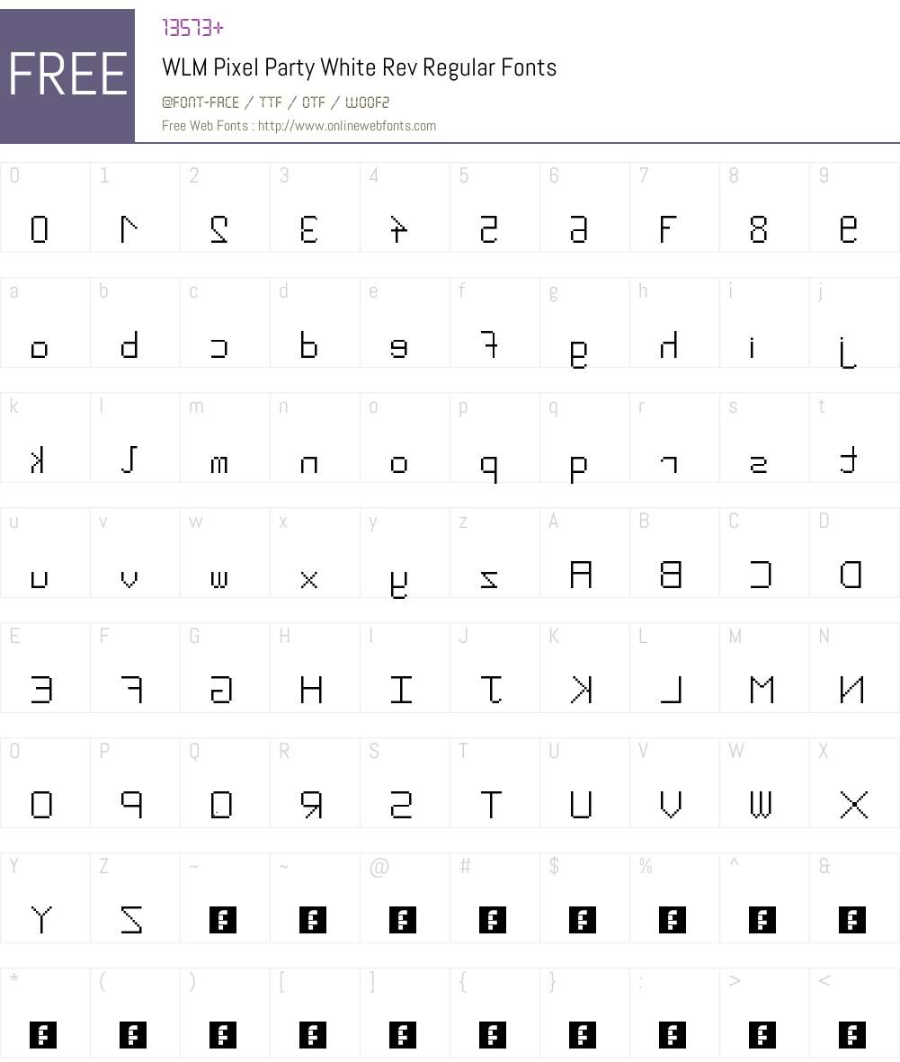 WLM Pixel Party White Rev Font Screenshots
