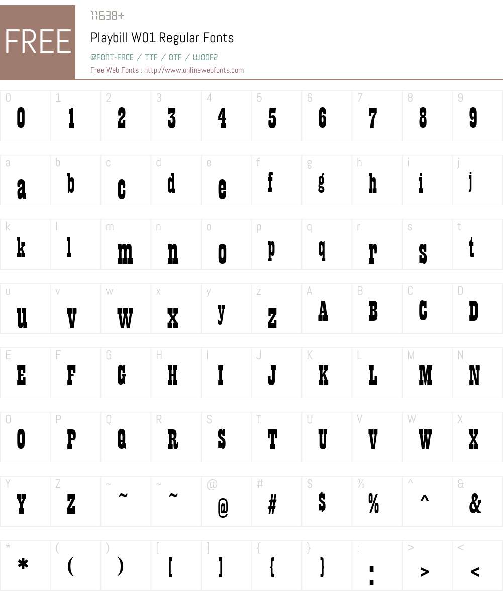 PlaybillW01-Regular Font Screenshots