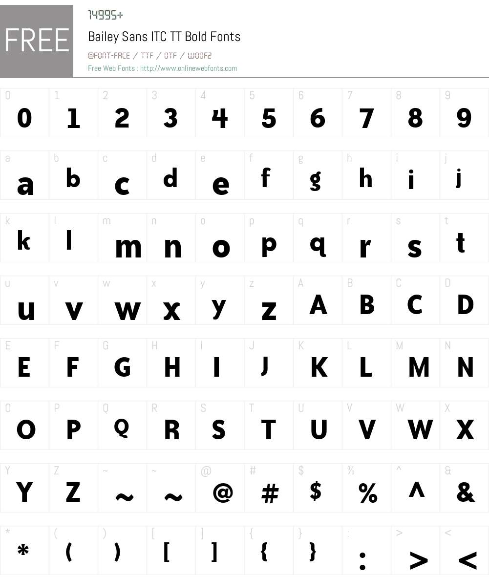 Bailey Sans ITC TT Font Screenshots