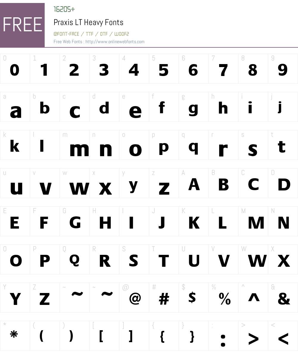 Praxis LT Semibold Font Screenshots