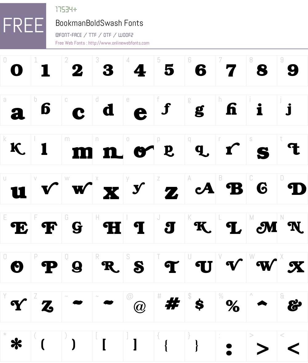 Bookman Font Screenshots