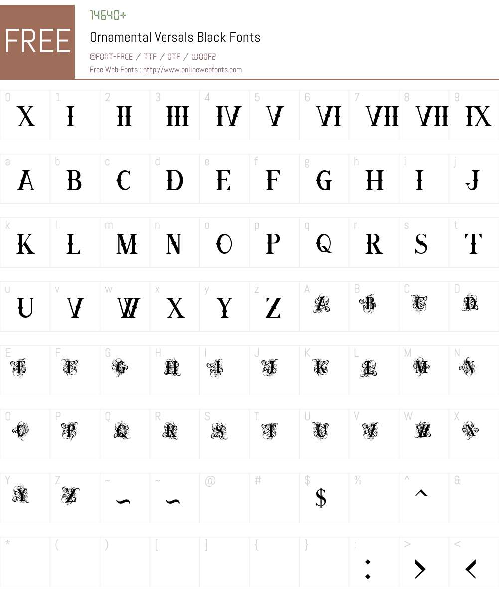 Ornamental Versals Black Font Screenshots